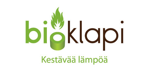 Bioklapi logo, kotimaista polttopuuta, Oulu, Muhos, Utajärvi, Tyrnävä, Kempele, Liminka.